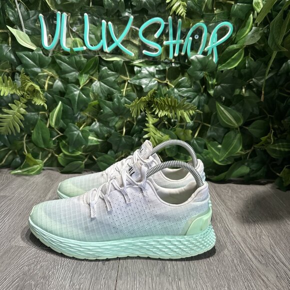 NoBull Ripstop Runner White Teal  Ombre Running Workout Shoes Womens Size 7 - Picture 4 of 9